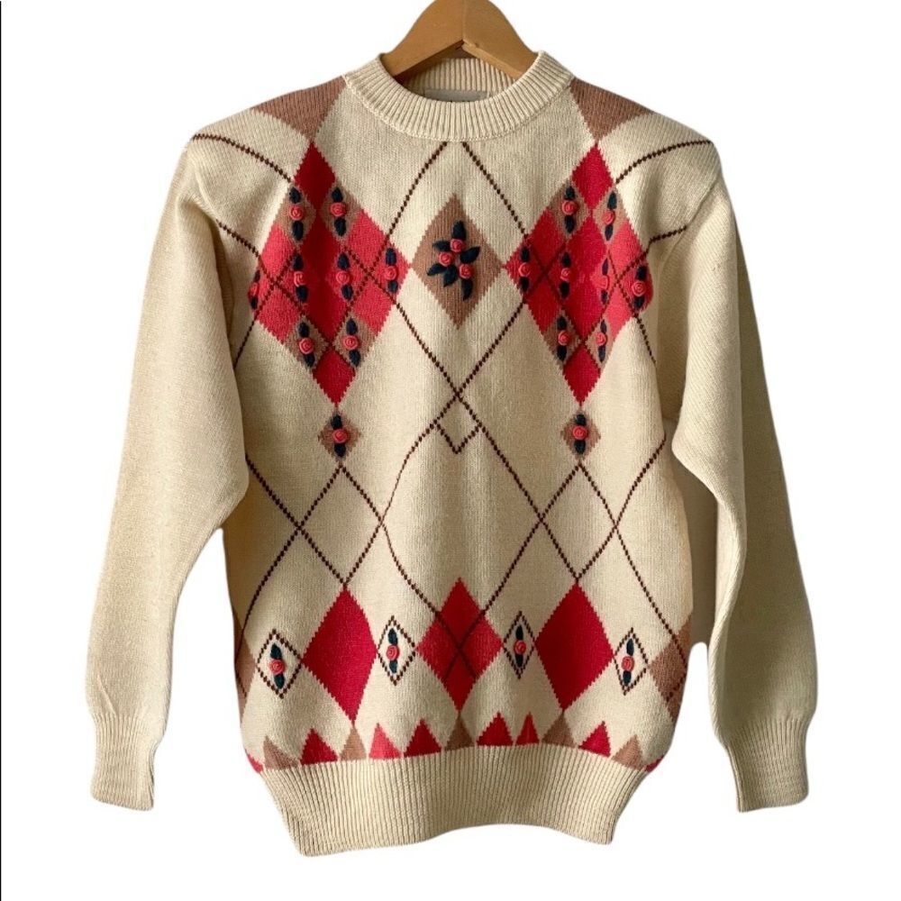 vintage Isabelle argyle sweater size M 369